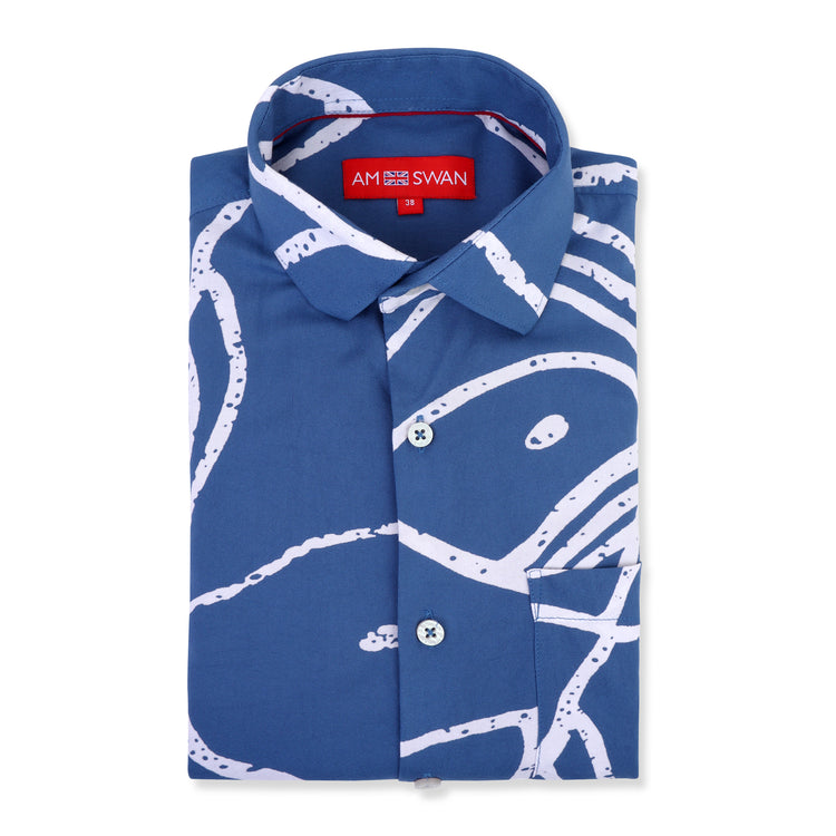 Abstract Printed Premium Shirt For Men'S In Rayon Fabric