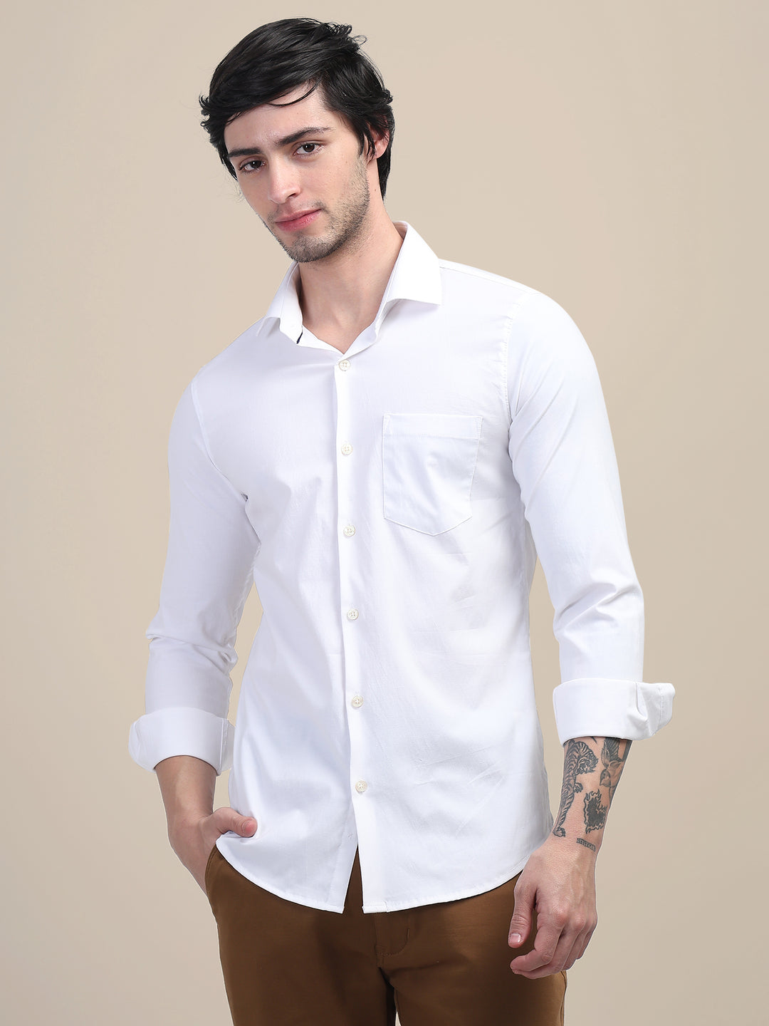 White Shirt With Premium Cotton Lycra
