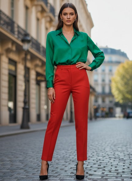 Banana Crepe Mars Red C Pant