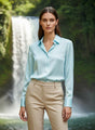 Sky Blue Regular Fit Summer Satin Shirt