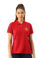 WOMENS PREMIUM COTTON PRINTED HALF SLEEVE POLO T-SHIRTS
