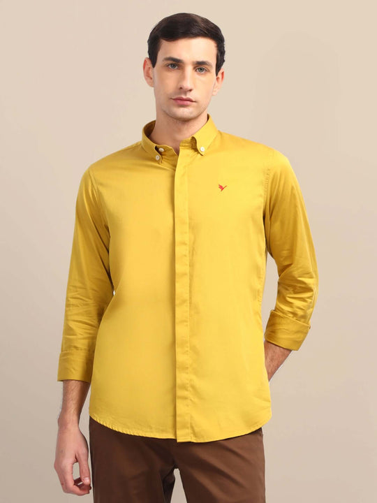 Yellow Shirt With Premium Cotton Lycra
