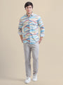 Casual Trousers Solid Cotton Lycra Smart Fit