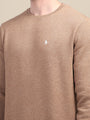 AMSWAN MEN'S BROWN SOLID COMFORT: PREMIUM COTTON SWEATSHIRT FOR TIMELESS STYLE AND COZY ELEGANCE