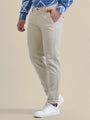 Beige-Coloured Smart Fit Trousers