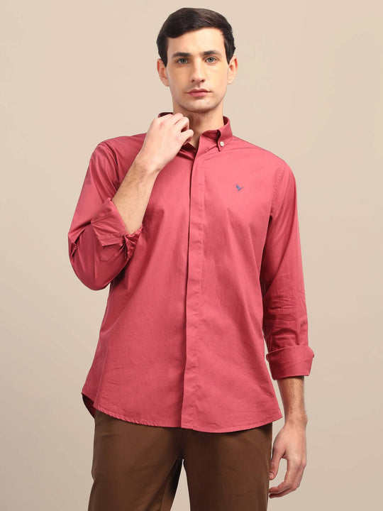 Pink Shirt With Premium Cotton Lycra