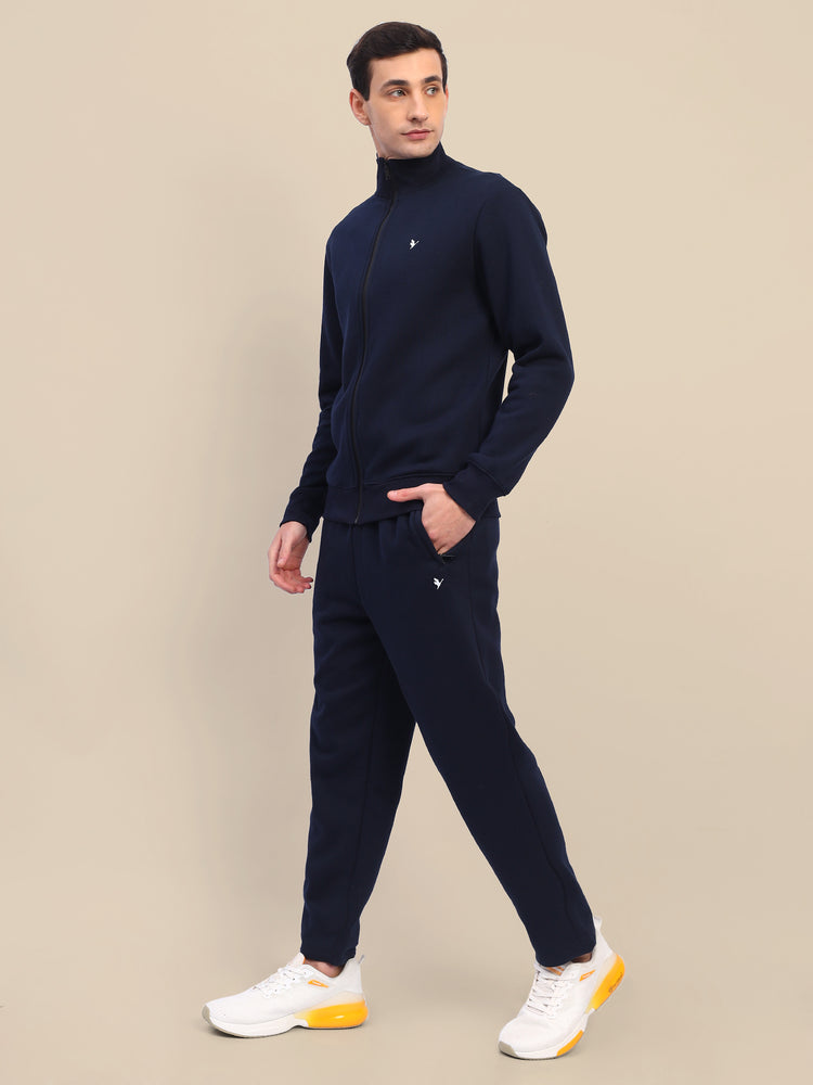 Amswan Men'S Navy Cord Set: Full Zipper Sweatshirt & Sweatpants For Ultimate Comfort And Style