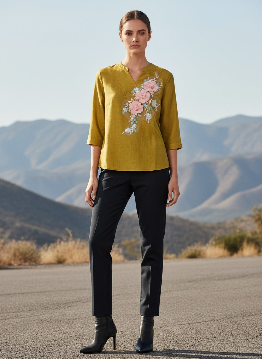 Elegant Embroidered Women's Top