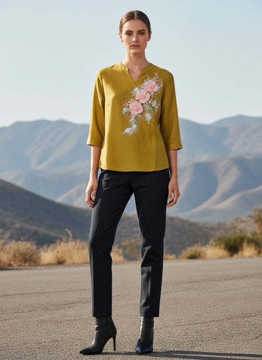 Elegant Embroidered Women's Top