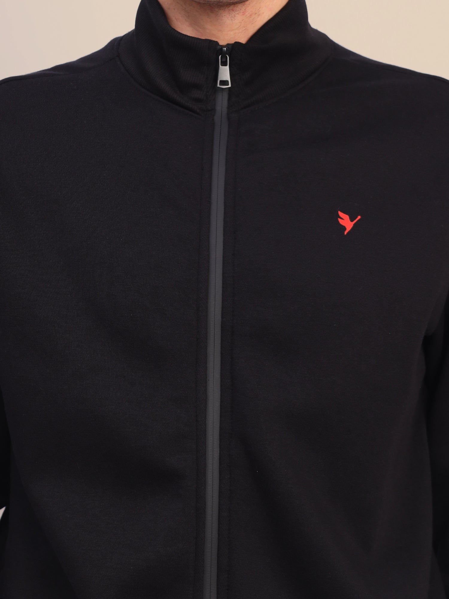Amswan Men'S Black Cord Set: Full Zipper Sweatshirt & Sweatpants For Ultimate Comfort And Style