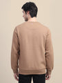 AMSWAN MEN'S BROWN SOLID COMFORT: PREMIUM COTTON SWEATSHIRT FOR TIMELESS STYLE AND COZY ELEGANCE