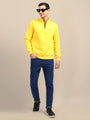 Amswan Men'S Yellow Solid Half-Zip Sweatshirt