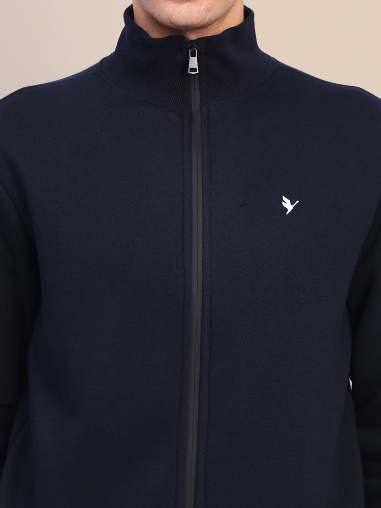 Amswan Men'S Navy Cord Set: Full Zipper Sweatshirt & Sweatpants For Ultimate Comfort And Style