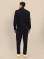 Amswan Men'S Black Cord Set: Full Zipper Sweatshirt & Sweatpants For Ultimate Comfort And Style