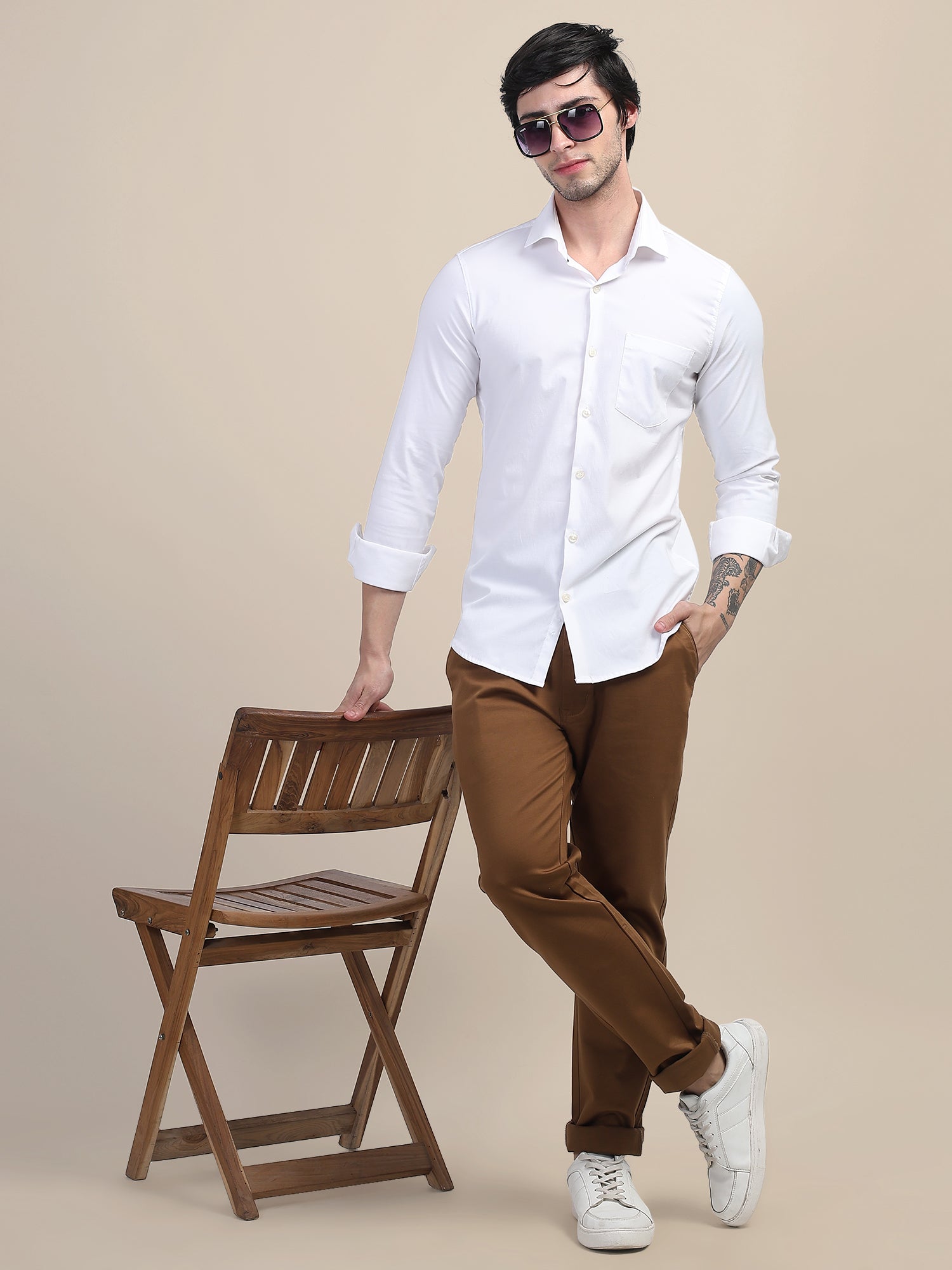 White Shirt With Premium Cotton Lycra