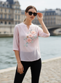 Floral Embroidered Women’s Casual Top