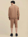 Men'S Brown Sweatshirt With Shorts Cord Set