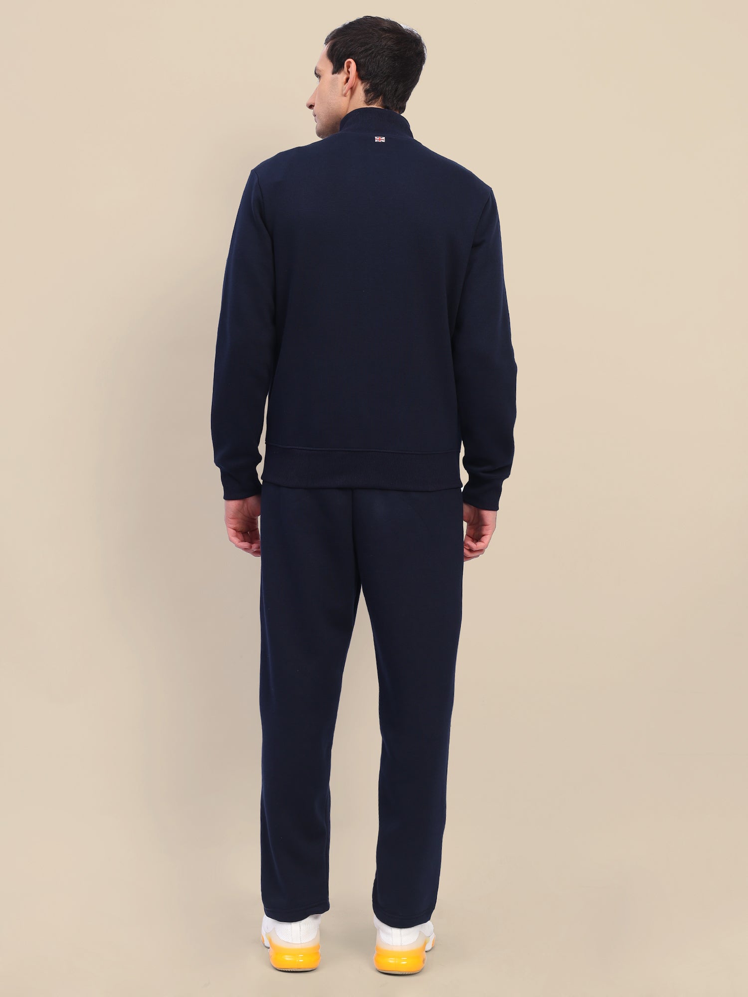 Amswan Men'S Navy Cord Set: Full Zipper Sweatshirt & Sweatpants For Ultimate Comfort And Style