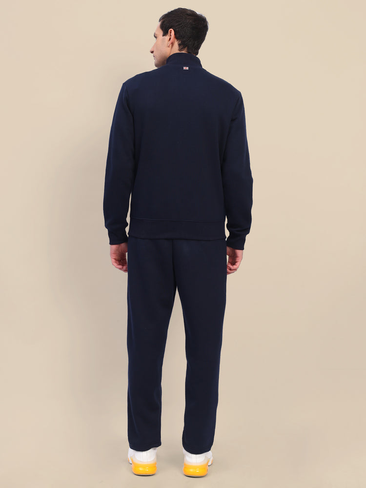 Amswan Men'S Navy Cord Set: Full Zipper Sweatshirt & Sweatpants For Ultimate Comfort And Style