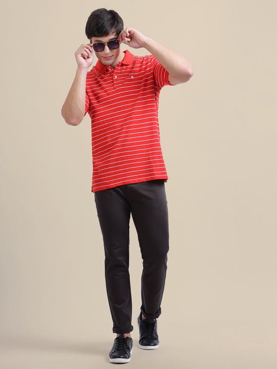 Black Casual Trousers Solid Cotton Lycra Smart Fit