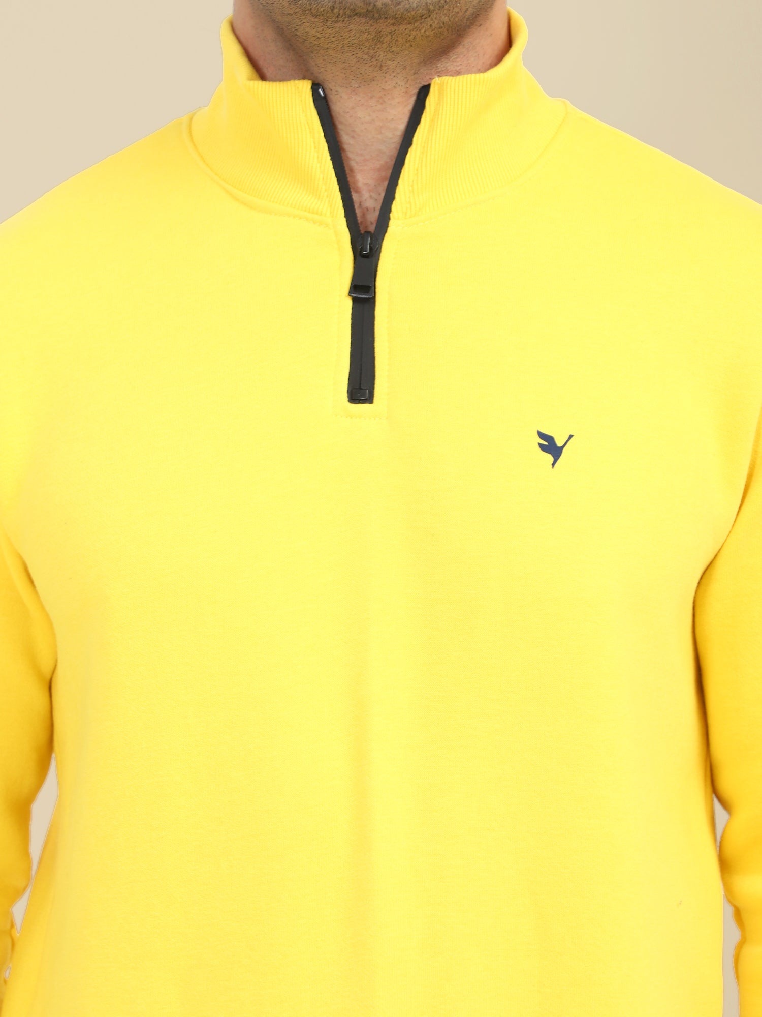 Amswan Men'S Yellow Cord Set: Half Zipper Sweatshirt & Sweatpants For Ultimate Comfort And Style