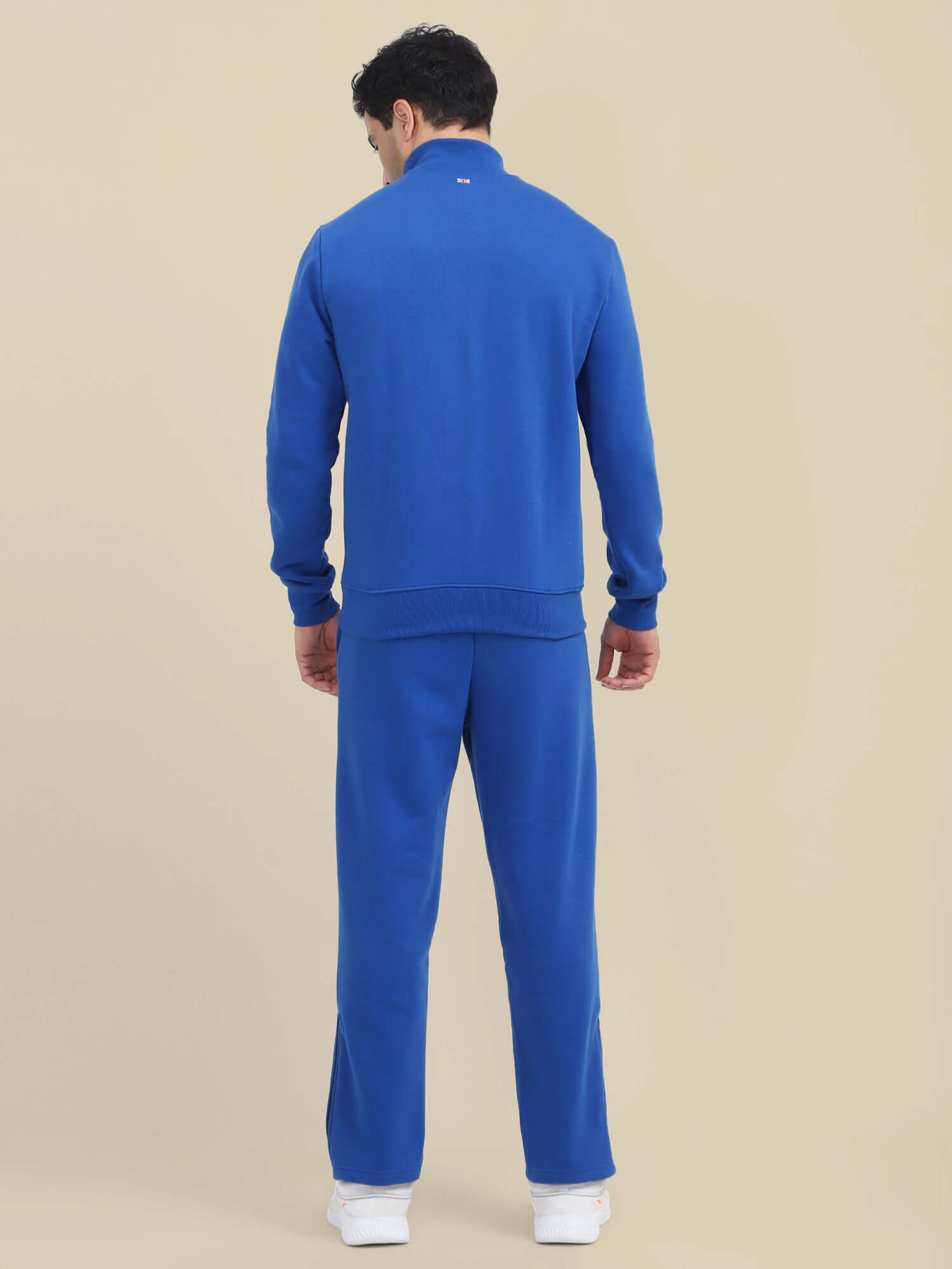 Amswan Men'S Blue Cord Set: Half Zipper Sweatshirt & Sweatpants For Ultimate Comfort And Style