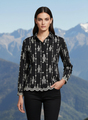 Elegant Black Embroidered Women’s Shirt