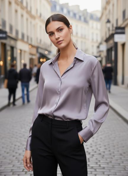 Premium Mauve Regular Fit Summer Satin Shirt