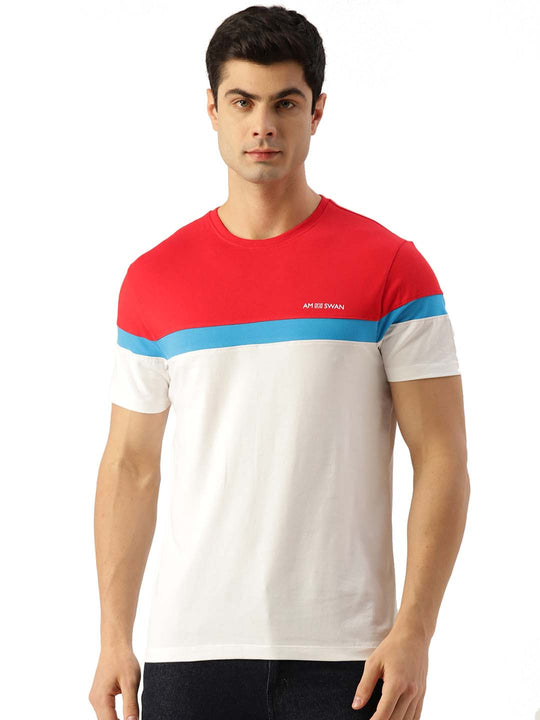 MENS PREMIUM COTTON LYCRA PRINTED HALF SLEEVE CREW NECK T-SHIRTS