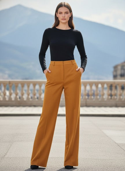 Luxury Banana Crepe Sepia K Pant