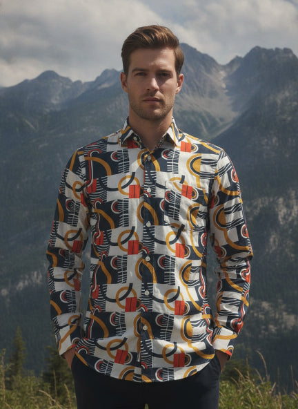 Smart Fit Abstract Printed Men'S Premium Rayon Shirt
