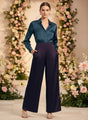 Satin Wide Leg Pants European Fabric  Plum Wine Glam Look