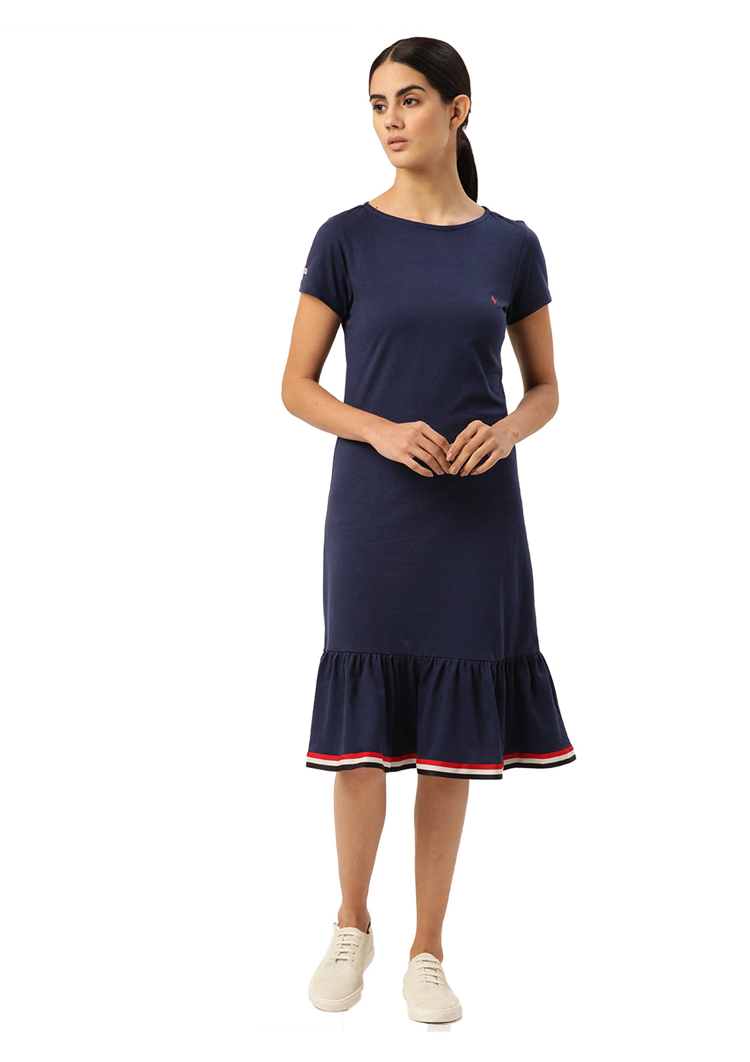 WOMENS PREMIUM COTTON HALF SLEEVE FLARED DRESSES