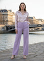 Banana Crepe Lilac Straight Fit Flap Pocket Trouser