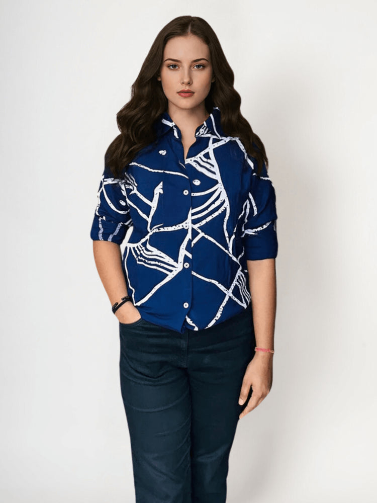 Women'S Premium Rayon Shirt With Abstract Print