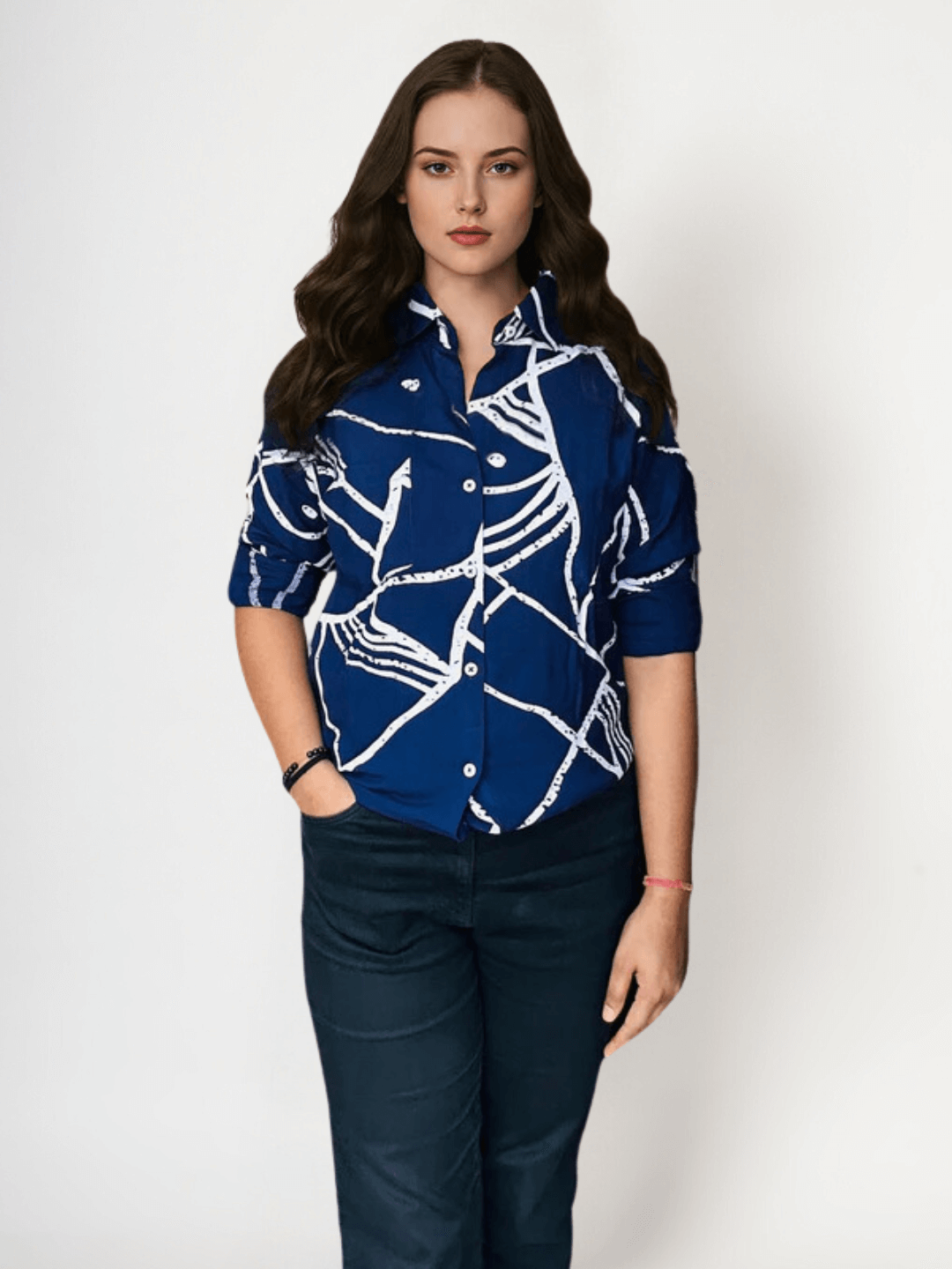 Women'S Premium Rayon Shirt With Abstract Print