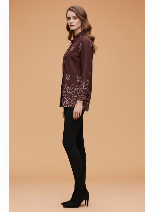 Luxury Embroidered Women’s Long Shirt