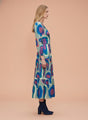 Rayon Printed A Line Full Sleeve Maxi Dress