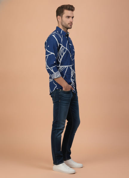 Men'S Premium Rayon Shirt With Abstract Print