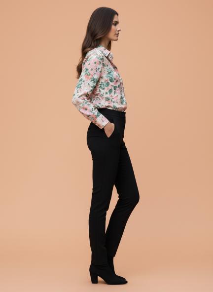 Cambric Multicolour Long Length Curved Hem Digital Print Shirt