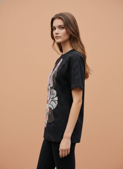 Stylish Graphic Print Oversized T-Shirt for Women