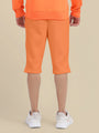 Mens Orange Premium Cotton Fleece Winter Shorts