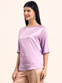 Women's Luxury Elegant Lavender European Satin Top