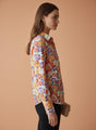 Luxury Muslin Digital Print Puff Sleeve Shirt