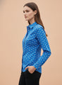 Premium Rayon Shirt With Blue Block Print