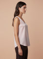 European Satin V Neck Sleeveless Top