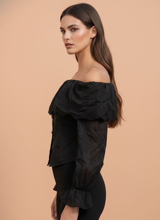 Women’s Black Off Shoulder Lace Top