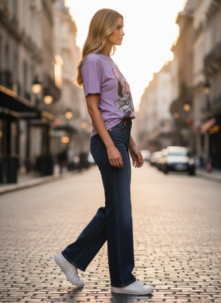 Stylish Graphic Print Cotton T-Shirt for Women