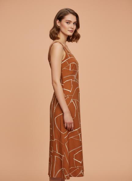 Rayon Printed Sleeveless Fit & Flare Maxi Dress