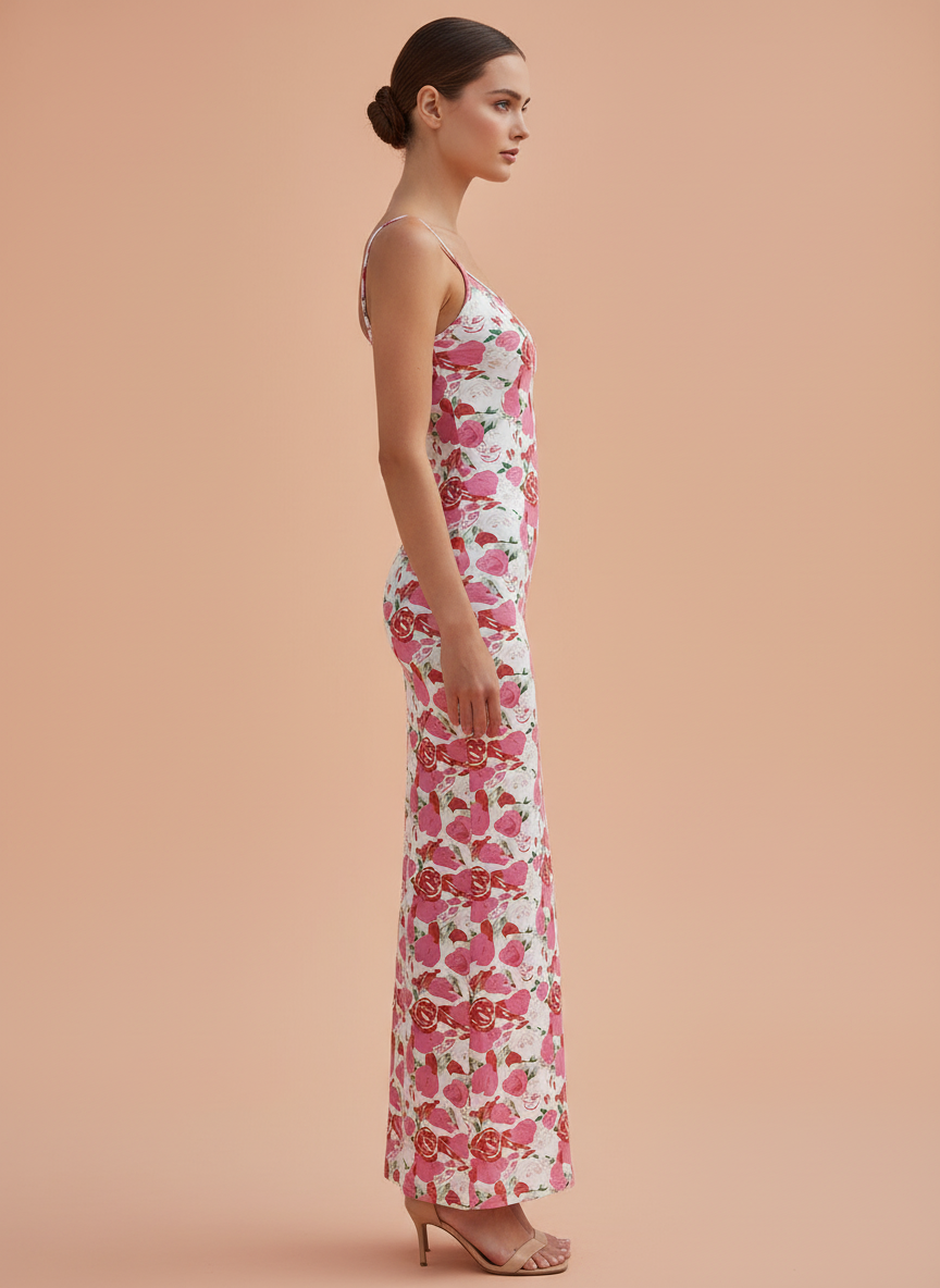 Elegant Floral Bodycon Maxi Dress for Women